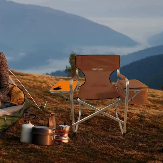 Porodo Lifestyle Outdoor Folding Director Chair - Brown